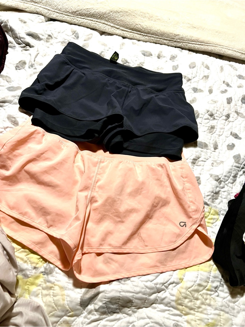 MPG Women's Athletic Shorts - Black & Peach Accent